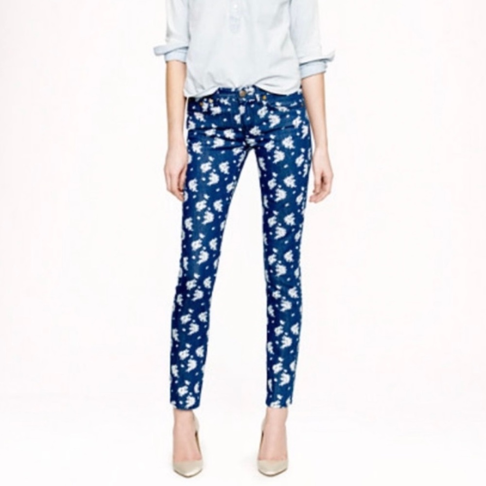 J. Crew Indigo Floral Matchstick Jeans - Picture 9 of 16